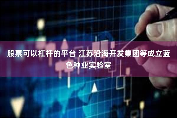 股票可以杠杆的平台 江苏沿海开发集团等成立蓝色种业实验室